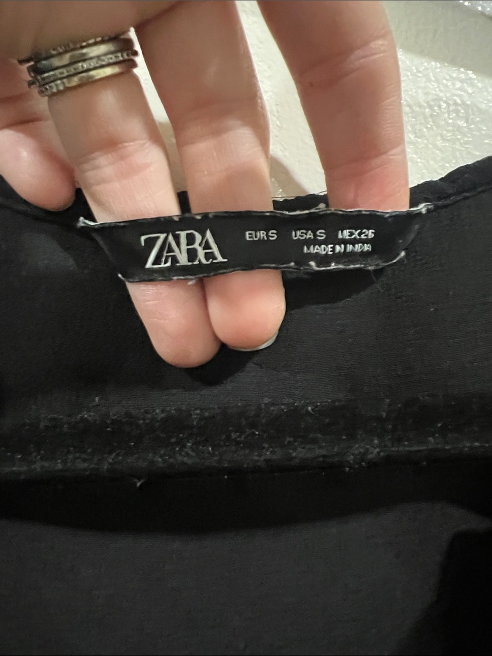 Zara Black Sheer Dot Ruffle Tie-Front Cropped Blouse size small - Picture 2 of 5